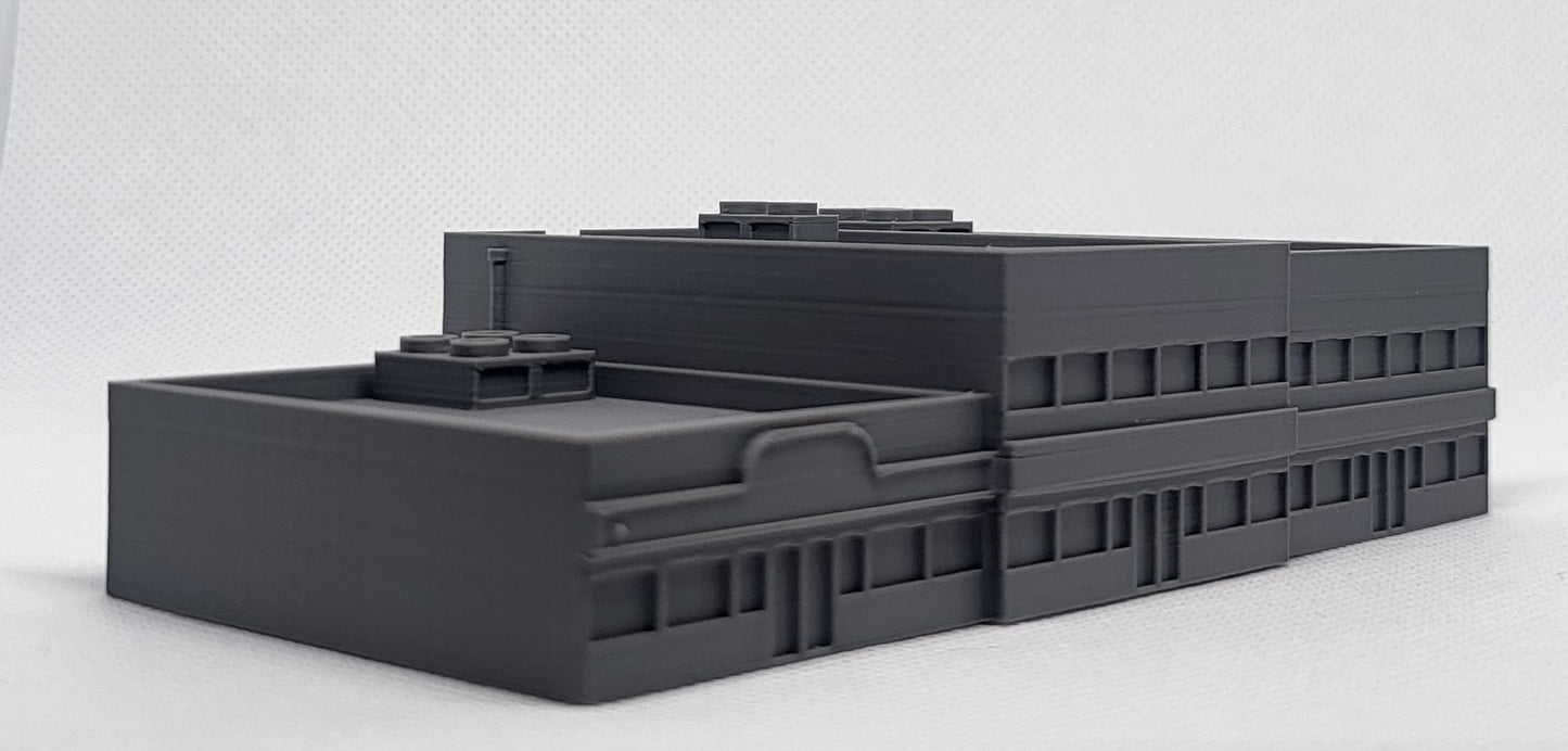 1/300th 6mm Wargame Building - Modern / Cold War Strip Mall / Shopping Centre