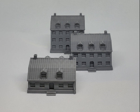 1/300th 6mm Wargame Buildings - Three Modern / Cold War Western European Houses